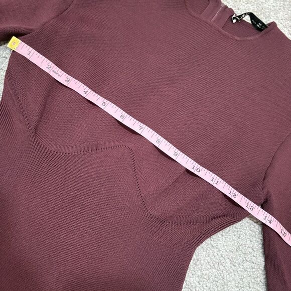ZARA Brown Maroon Sweater Dress Size M - Picture 7 of 11